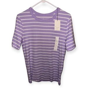 BNWT A New Day Purple Striped Blouse